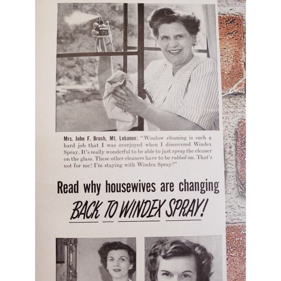1950 Windex Read Why Happy Housewives Are Switching Back to Windex Vtg Print Ad - Picture 3 of 7